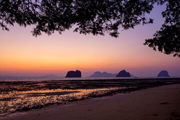 Light before sunrise at Koh(island) Ngai,Trang Province,Thailand