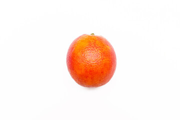 Red orange ripe citrus fruit isolated on white background