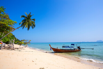 Obraz na płótnie Canvas Beautiful beach at Koh Ngai island,Beautiful beaches at Koh Ngai, South of Andaman Coast, Krabi Province, Thailand.