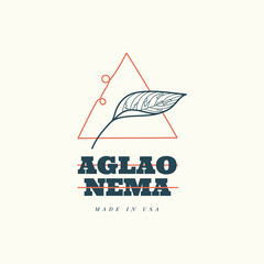 Abstract  Tropical Logo Flowers Vector Signs or Logo Templates. Retro Floral Illustration with Classy Typography. Feminine Logo. Modern Logo Template for florist, fashion blogger, design studio.