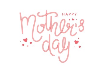 Obraz na płótnie Canvas Mother s day greeting card with hand drawn lettering. Vector illustration