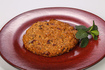 Natural homemade cookie in the plate