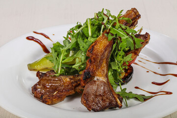 Grilled rack of lamb barbeque
