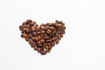 Coffee beans on a white background. Isolate.