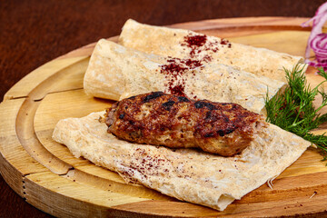 Pork kebab grilled minced meat
