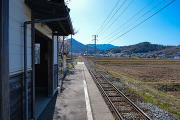 上田電鉄別所線 舞田駅ホーム