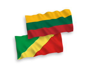 Flags of Lithuania and Republic of the Congo on a white background
