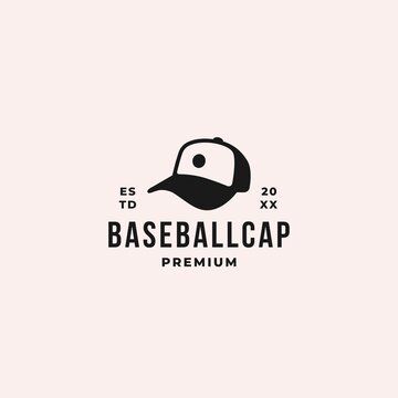 Baseball cap logo concept with isolated silhouette cap symbol