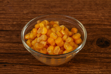 Sweet corn seeds in the bowl