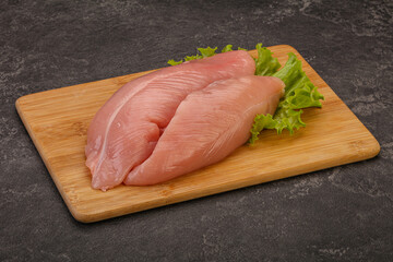 Raw turkey breast for cooking