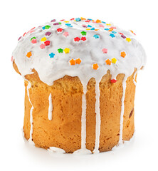 Easter cake close up isolated on white background.