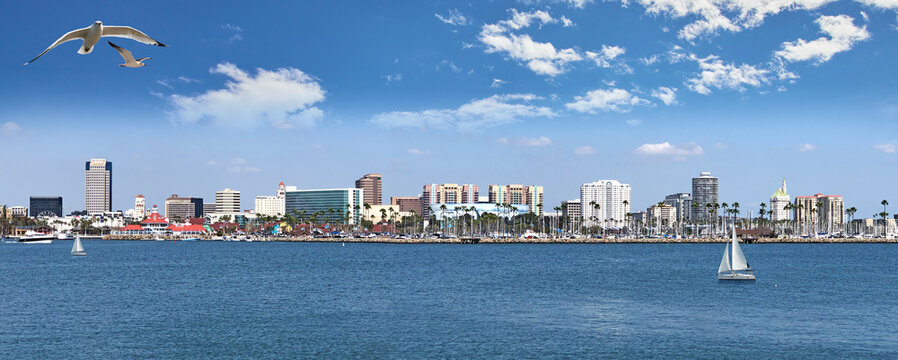 Panoramic view of Long Beach, California