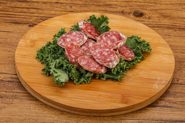 Iberian pork Fuet sausage slices