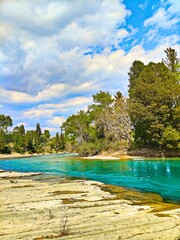 Turkey spring Tazy canyon nature landscape river clouds