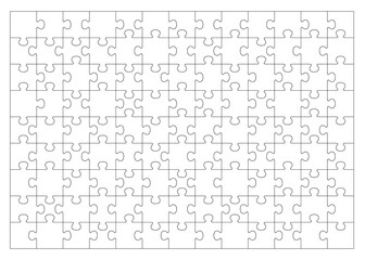 Illustration of jigsaw puzzle background with blank pieces isolated on white