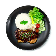 Crispy Chicken Mala Chinese Spice BBQ Sauce with Rice