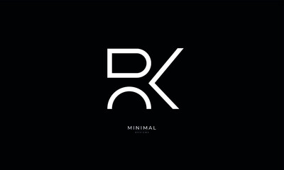 Alphabet letter icon logo RK