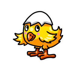 Stylized Happy Baby Chick