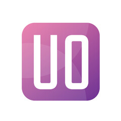 UO Letter Logo Design With Simple style