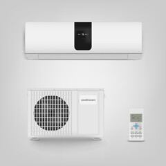 Air conditioner isolated vector