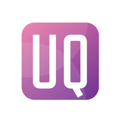 UQ Letter Logo Design With Simple style