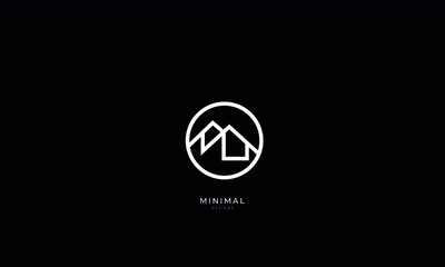A minimal line art house logo	
