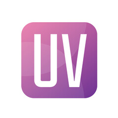 UV Letter Logo Design With Simple style