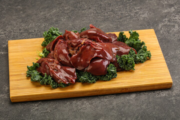 Raw chicken liver for cooking
