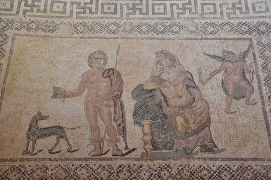 Phaedra and Hippolytos Ancient Mosaic, Paphos, Cyprus