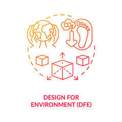 Design for environment concept icon. E-waste reduction initiative idea thin line illustration. Life-cycle approach. Hazards absence. Sustainable development. Vector isolated outline RGB color drawing
