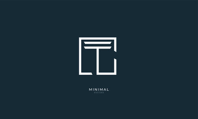 Alphabet letter icon logo CT or TC