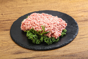 Raw pork minced meat for cooking