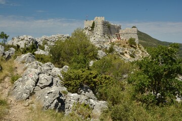 Starigrad is a fortress or a fortica built from limestone in Croatian near Omis in Dalmatia, Croatia
