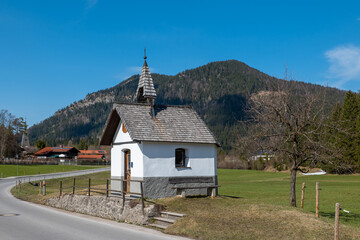 Fototapeta na wymiar The small church in some village in Bayern, Germany