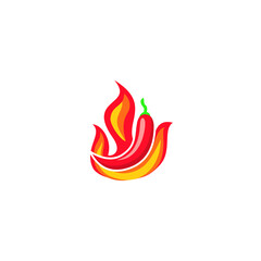 red hot chili with hot flaming fire illustration, 
perfect for companies or brands that deal with spicy food