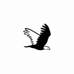 Obraz premium flying eagle icon logo vector illustration in monochrome style