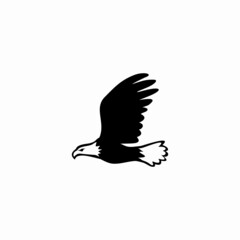 flying eagle icon logo vector illustration in monochrome style