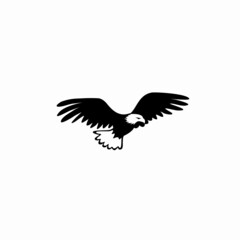 flying eagle icon logo vector illustration in monochrome style