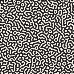 Vector seamless pattern. Monochrome organic shapes texture. Abstract rounded messy lines stylish background.