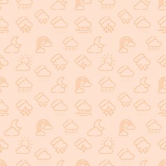 Seamless pattern with weather symbols 
