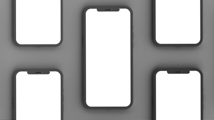 3d illustration of smartphones