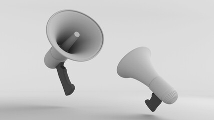megaphones 3d illustration