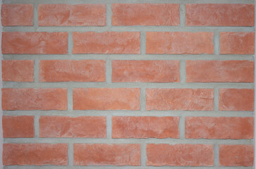 Natural red brick masonry