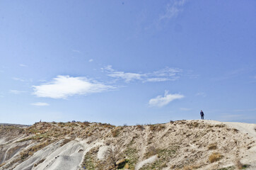 TURKEY, CAPPADOCIA: Scenic view of the mountains landscape with chimneys around Goreme city