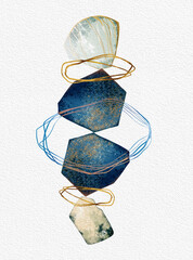 Creative minimalist hand-painted illustration for wall decoration, postcard cover design or brochure design.