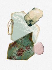 Creative minimalist hand-painted illustration for wall decoration, postcard cover design or brochure design.