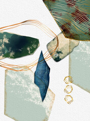 Creative minimalist hand-painted illustration for wall decoration, postcard cover design or brochure design.