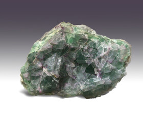 An excellent fluorite sample consisting of cuboid crystals. Fluorite is a multicolored mineral with overflows from saturated green and purple to gently pink.