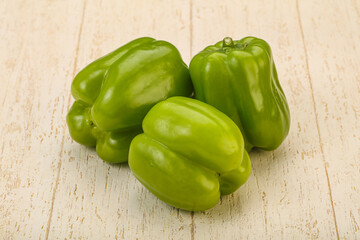 Green sweet bell pepper heap