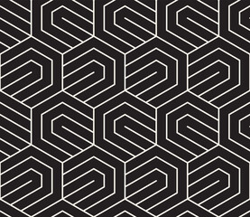 Vector seamless pattern. Repeating elements abstract background. Black and white geometric design. Modern stylish texture.